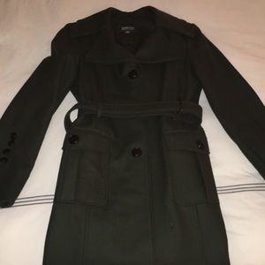Olive Green Kenneth Cole Wool Trench Coat